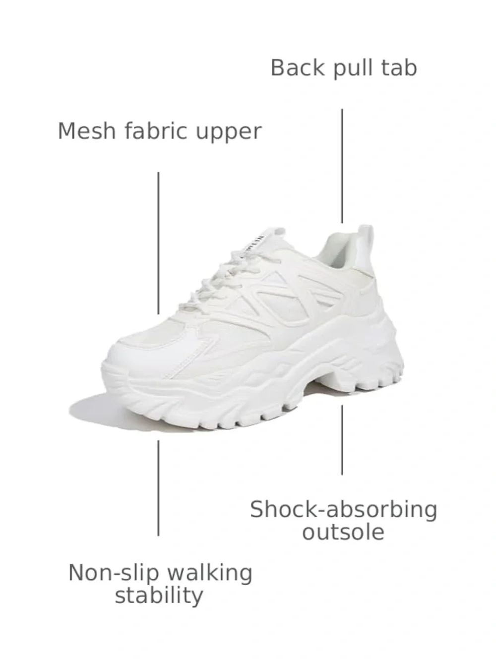 New Chunky Dad Sneakers White Platform Sneakers